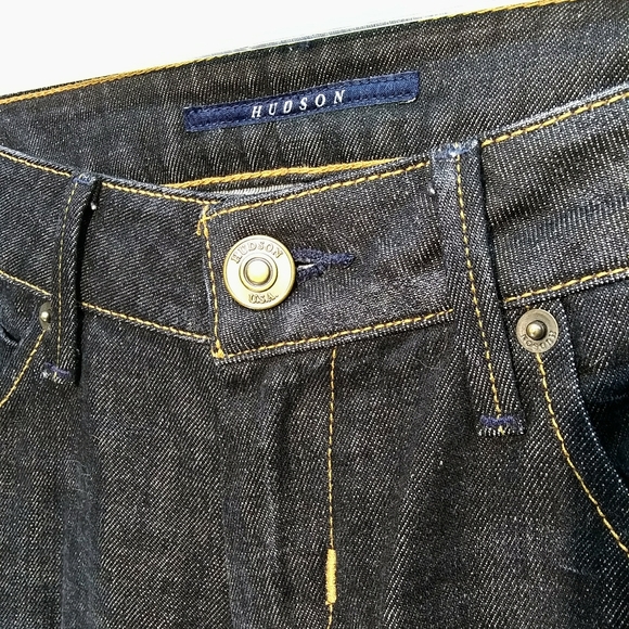 Hudson Sz 25 Dark Wash Carly Flap Pocket Straight Jeans - Picture 6 of 15